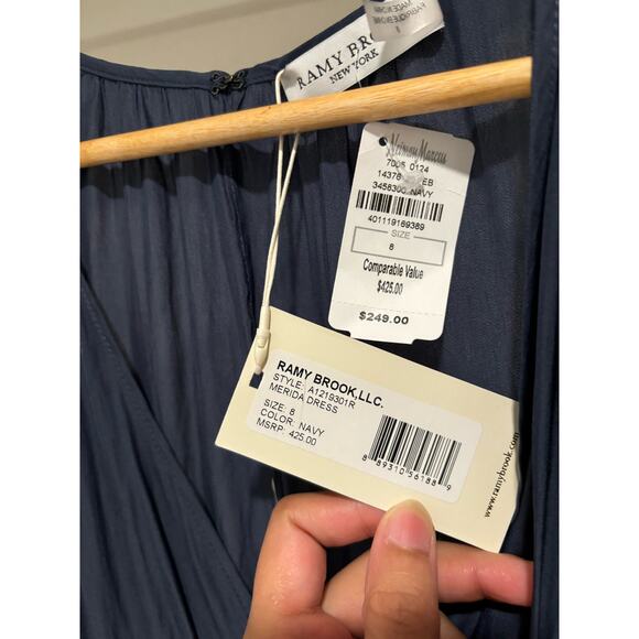 $425 NWT Ramy Brook Women's Blue Merida Sleeveless Shift Dress size 8 - Picture 9 of 11